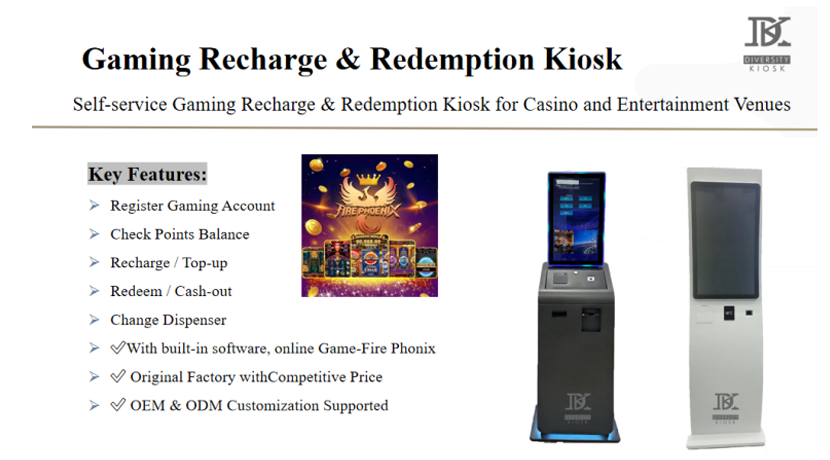 Gaming Recharge & Redemption Kiosk